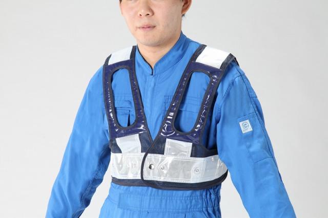 エスコ(ESCO)　ＬＥＤ安全ベスト(ﾌﾙﾊｰﾈｽ用/紺･白)　EA983R-256の通販は 6,392円