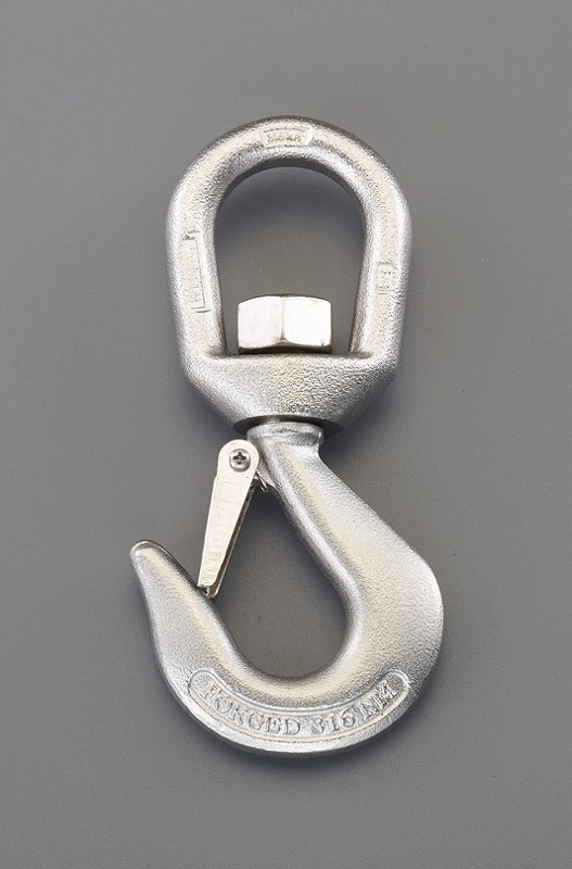 エスコ(ESCO)　900kg  スイベルアイフック(ｽﾃﾝﾚｽ製)　EA987G-8の通販は