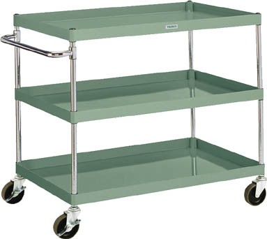 【直送】【代引不可】TRUSCO(トラスコ) フレックスワゴン 100kg型 3段 1000X650X880 緑 FLW-843 GNの通販は 24,529円