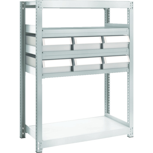 【直送】【代引不可】TRUSCO(トラスコ) M2型軽中量棚 H1200 樹脂ネオグレー引出付 大X6 M2-4345-F6の通販は 26,922円