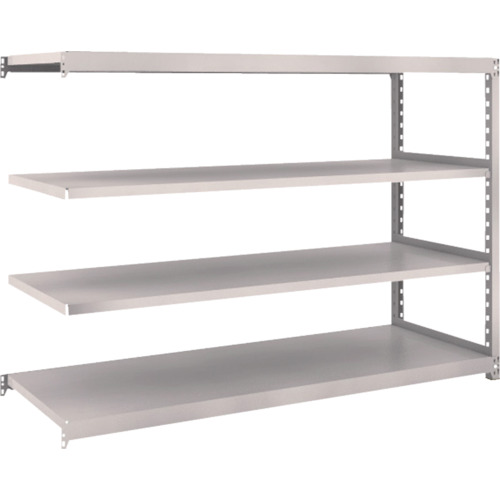 【直送】【代引不可】TRUSCO(トラスコ) M2軽中量ボルトレス棚 1760X600XH1200 増結 4段 ネオグレ M2-4664B