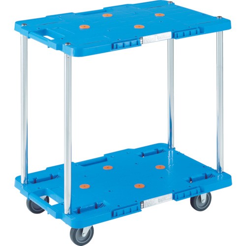 TRUSCO(トラスコ) 連結型樹脂製平台車 ルートバン 2段式 370X500 青 MPB-502-Bの通販は
