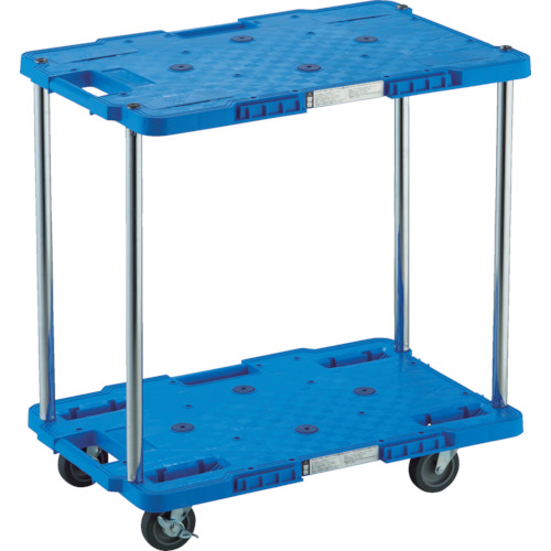 TRUSCO(トラスコ) ルートバン 3段式 柵1段付 370X500mm 4輪自在ストッパー付 青 MPB-603JSK-B