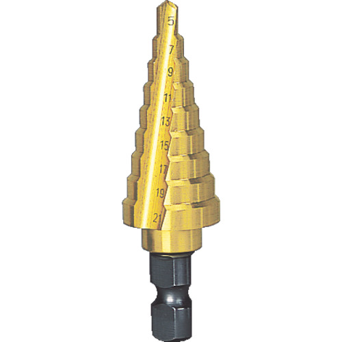 TRUSCO(トラスコ) ナイスマイティステップドリル 5〜21mm TiNコーティング NMS-21Gの通販は