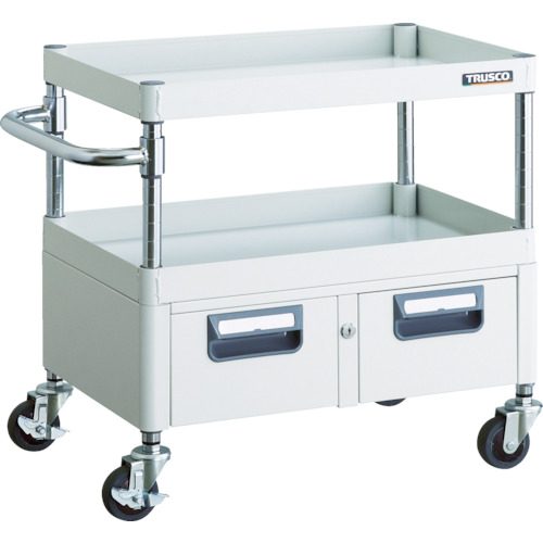 【直送】【代引不可】TRUSCO(トラスコ) フェニックスワゴン 600X400XH600 2列引出付 ホワイト PEW-662W-Wの通販は 43,223円