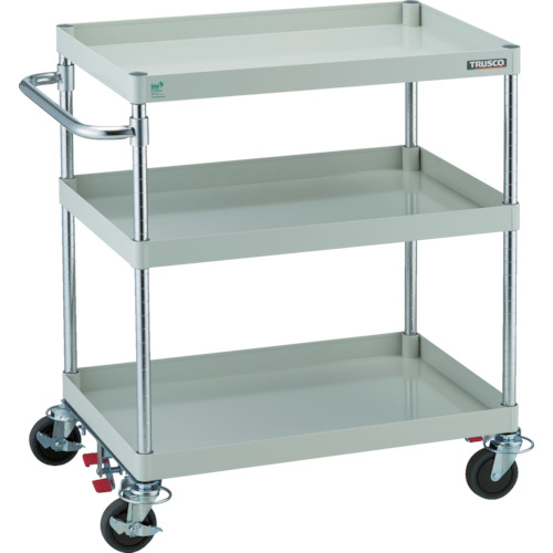 TRUSCO(トラスコ) フェニックスワゴン 750X500mm 4輪ストッパー付 ホワイト PEW-973-4B-Wの通販は