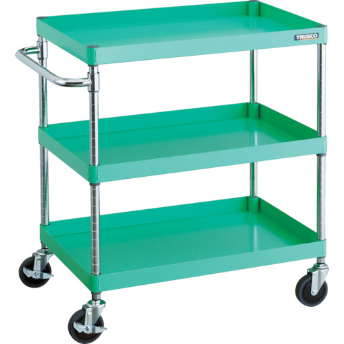 【直送】【代引不可】TRUSCO(トラスコ) フェニックスワゴン 750X500XH880 3段 ヤンググリーン PEW-973-YGの通販は