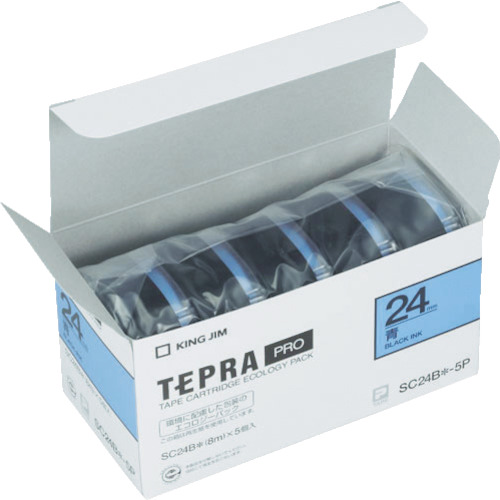 キングジム(KINGJIM) PROテープエコパックカラーラベル(青) (5個入) SC24B-5Pの通販は 6,484円