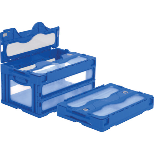 サンコー(三甲) 折りたたみコンテナ マドコン フタ付 41.5L 青 SKO-C-40B-BL サンコーの通販は