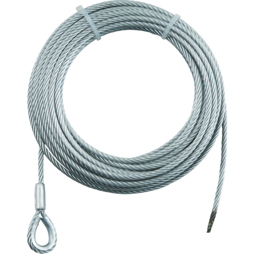 TRUSCO(トラスコ) 手動ウインチ用SUSワイヤー φ8X30M用 シンブル入ロック SUSWWS8-30の通販は
