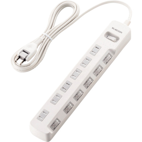 エレコム 一括&個別スイッチ付 雷ガードタップ 白 T-K8A-2625WHの通販は