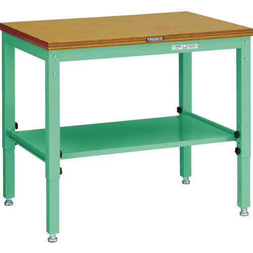 【直送】【代引不可】TRUSCO(トラスコ) 高さ調節式作業台 900X600X600〜810 若緑色 UTV-960YGの通販は