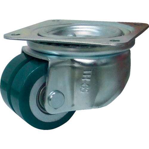 ヨドノ 低床重荷重用双輪旋回キャスター(ウレタン車輪) 65mm YSUTH-65