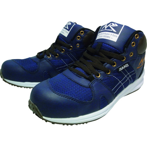 日進ゴム プロテクティブスニーカーミドルカット ネイビー 25.0cm V906MG-NV-25.0の通販は