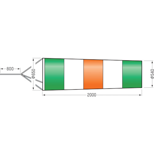 【直送】【代引不可】つくし ファインメッシュ吹き流し 大 640-L