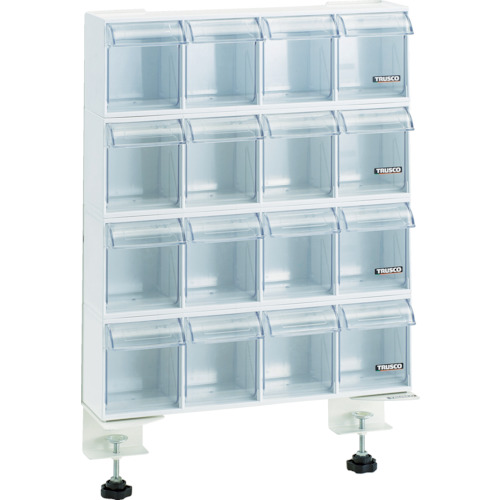 TRUSCO(トラスコ) 卓上用クリアポケットスタンドセット CPB-4X4段 固定金具付 CPB-4SK