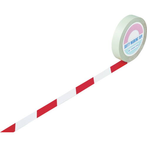 日本緑十字社 ガードテープ(ラインテープ) 白/赤(トラ柄) 25mm幅×100m 148023の通販は 14,962円