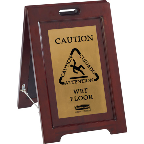 【直送】【代引不可】ラバーメイド エグゼクティブウッドフロアサイン ゴールド 186750744の通販は 25,187円