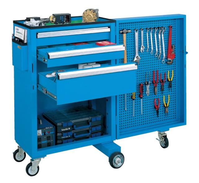 【直送】【代引不可】サカエ(SAKAE) キャビネットワゴンスイングドア付 700X400X1095 グリーン CW-SD3Nの通販は