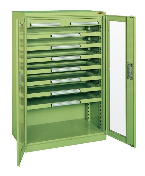 【直送】【代引不可】サカエ(SAKAE) ミニ工具室 アクリル扉 880X516X1350 グリーン K-1031Aの通販は