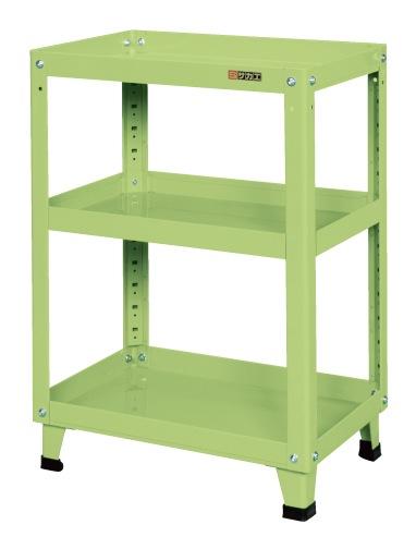 【直送】【代引不可】サカエ(SAKAE) スーパーワゴン 3段 固定 600X400X880 グリーン KMN-150の通販は