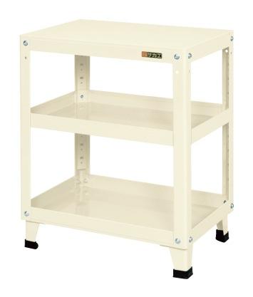 【直送】【代引不可】サカエ(SAKAE) スーパーワゴン 3段 固定 600X400X740 アイボリー KMN-157Iの通販は