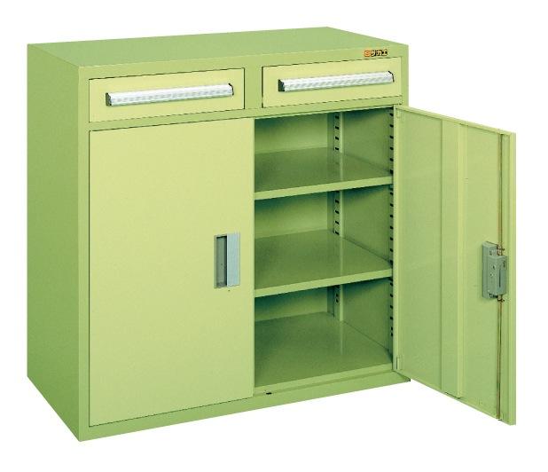 【直送】【代引不可】サカエ(SAKAE) 工具管理ユニット 2列1段引出し付ロッカー 900X450X880 グリーン KU-94B