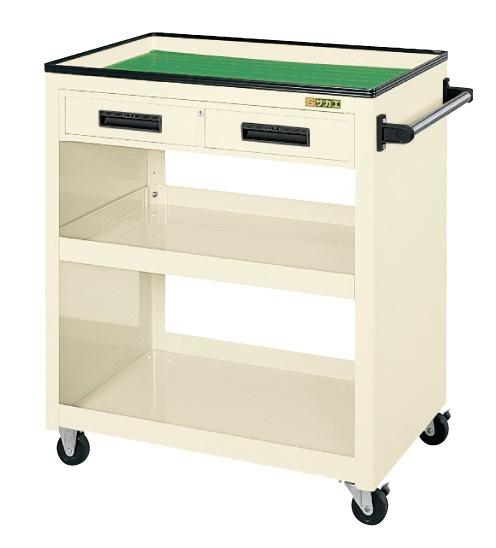 【直送】【代引不可】サカエ(SAKAE) パネルワゴン 3段 天板皿型引出し付 755X505X880 アイボリー PKW-4CIの通販は 68,451円