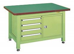【直送】【代引不可】サカエ(SAKAE) 超重量作業台W キャビネット付 1200X800X740 本体グリーン サカエリューム天板グリーン WF-240Bの通販は