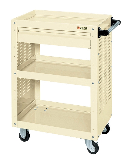 【直送】【代引不可】サカエ(SAKAE) ニューCSスーパーワゴン(ゴム車・引出し・パンチングP付) CSWA-758CPIの通販は