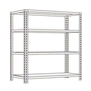 サカエ(SAKAE) ショップラック(均等耐荷重：80kg/段・4段タイプ) SHR-2214P