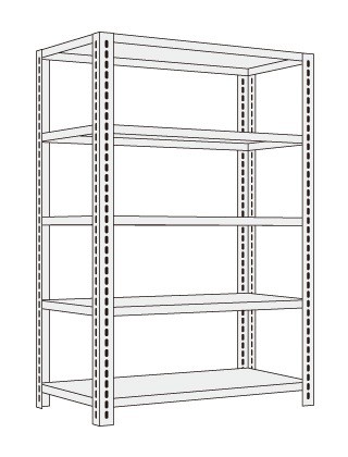 サカエ(SAKAE) ショップラック(均等耐荷重：80kg/段・5段タイプ) SHR-2115P