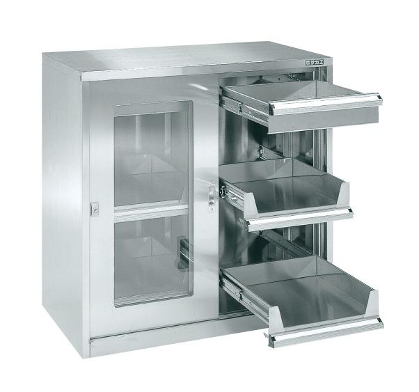 【直送】【代引不可】サカエ(SAKAE) ステンレス保管ユニット(ガラス引違い戸タイプ) SU-91の通販は