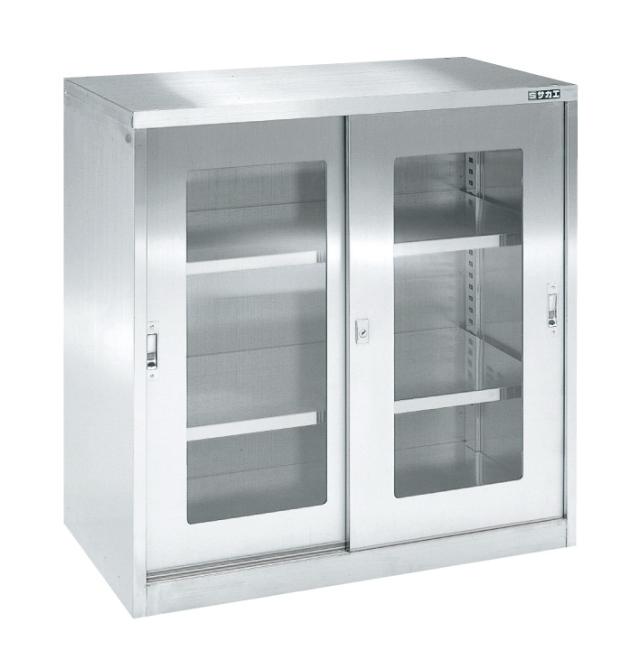 【直送】【代引不可】サカエ(SAKAE) ステンレス保管ユニット(ガラス引違い戸タイプ) SU-93HAの通販はキャビネット・シェルフ