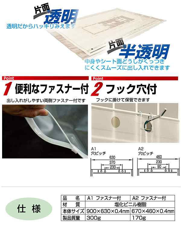 TRUSCO(トラスコ) ファスナー付図面ケース Ａ３ ０．１ｍｍ厚 ZMC-A3