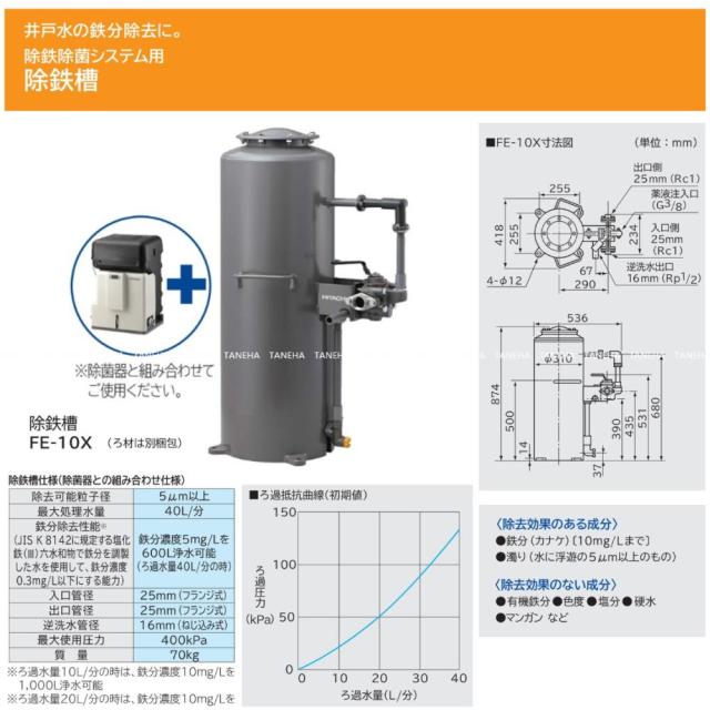 【】日立 FE-10X 【FE-10X 1/2 + FE-10X 2/2】 (ろ材は別梱包) . : 除鉄槽∴HITACHI_1