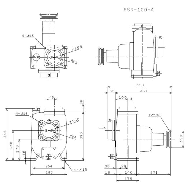 【】川本製作所 FSR-100-A 100A ﾓｰﾀｰ無(F8217640) : 自吸うず巻ﾎﾟﾝﾌﾟ FSR形 ﾓｰﾀｰ無 FC製∴川本ﾎﾟﾝﾌﾟ_1