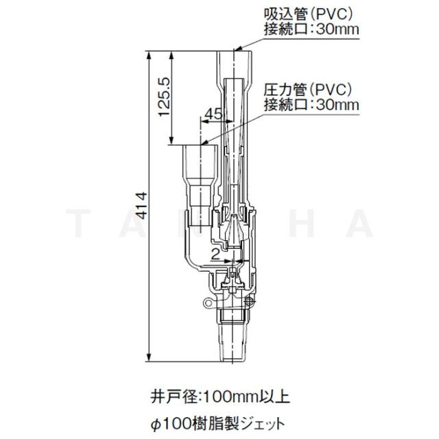 川本製作所 JF2-400S/N42 32x32x25A 12-18m 単 400w : ｶﾜｴｰｽｼﾞｪｯﾄ SUS