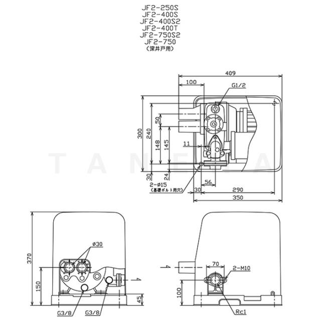 【】川本製作所 JF2-250S 25x25x25A L/min 単 250w : ｶﾜｴｰｽｼﾞｪｯﾄ SUSｲﾝﾊﾞｰﾀｰ 浅深井戸用 単独 ｼﾞｪｯﾄ別途∴川本ﾎﾟﾝﾌﾟ ｽﾃﾝﾚｽ 深井戸ﾎﾟﾝﾌﾟ_1