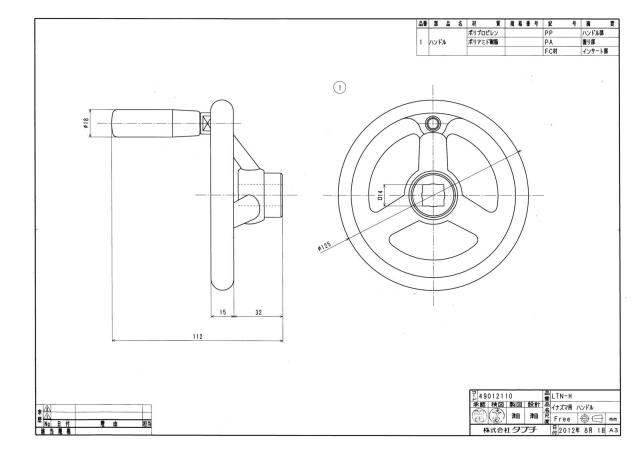 【】ﾀﾌﾞﾁ《LTN-H》穿孔機  ｲﾅｽﾞﾏ用 ﾊﾝﾄﾞﾙ : LTN-H∴ TBC