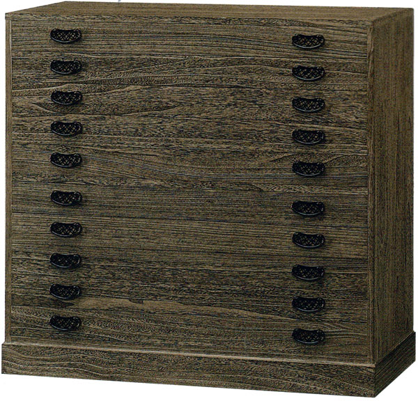 静岡県産　焼桐タンス　10段　総桐　とのこ仕上げ　幅100　整理総桐箪笥国産品　整理ダンスFK-638【送料無料】 【桐タンス 桐たんす　桐箪笥】 【smtb-k】　【ky】 【家具】 【京都−市やま家具】  桐ダンスの通販は