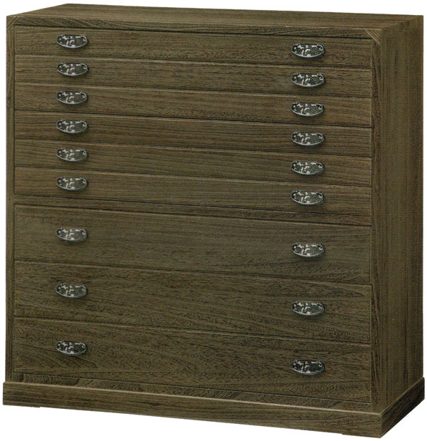 静岡県産　焼桐タンス　9段　総桐　とのこ仕上げ　幅102.5　整理総桐箪笥国産品　整理ダンスFK-640【送料無料】 【桐タンス 桐たんす　桐箪笥】 【smtb-k】　【ky】 【家具】 【京都−市やま家具】  桐ダンスの通販は 164,450円