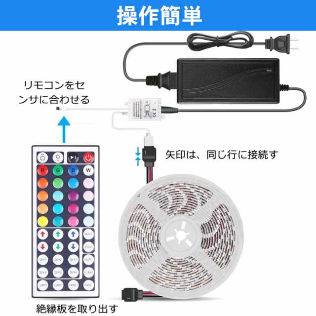 LEDテープライト 調光可能 5M 簡単設置 防水 20色 切断可能 折り曲げ 長持ち 明るい 多場景適用 DIY 間接照明 カウンター 棚下  テレビ裏 の通販はau PAY マーケット - 哲也卸屋