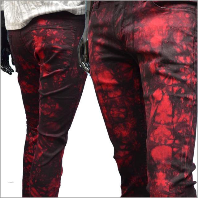 スキニーパンツ タイダイ ストレッチパンツ ムラ染め レッド 黒染 細身 お兄系 ホスト系 ビター系 メンズ ファッション おしゃれ ちょの通販はau Pay マーケット Fts プレミアム ファッション
