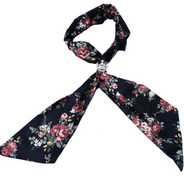 花柄 ストール クラウン型 キラキラ リング付 メンズ ストール スカーフ アスコットタイ マフラー 2wayモデル 黒ブラック 日本製 春夏秋の通販はau Pay マーケット Fts プレミアム ファッション