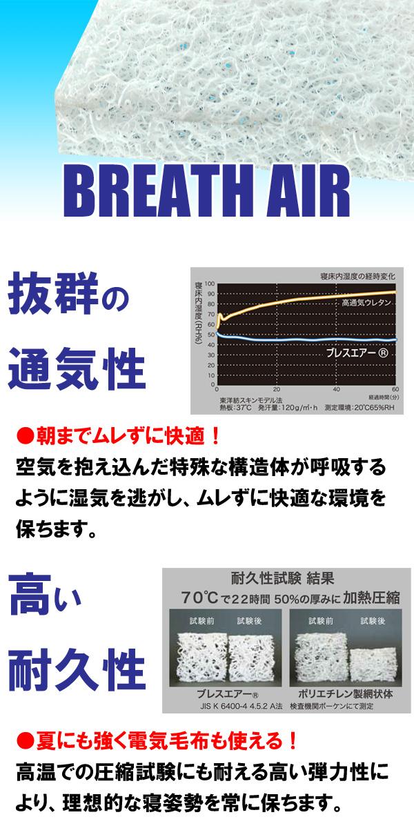 送料無料 ごろ寝敷き布団 70×120×5cm ブレスエアー オールシーズン 芯まで洗える 抗菌防臭 日本製 16便 ASS0003T E-02