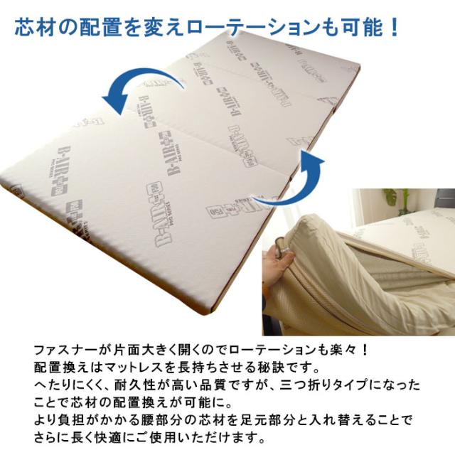 豪華特典 特殊立体敷タイプ B-AIR PRO PLUS F50 しっかりタイプ ダブル 135×200cm 敷布団 マットレス ブレスエアー ウレタン_7