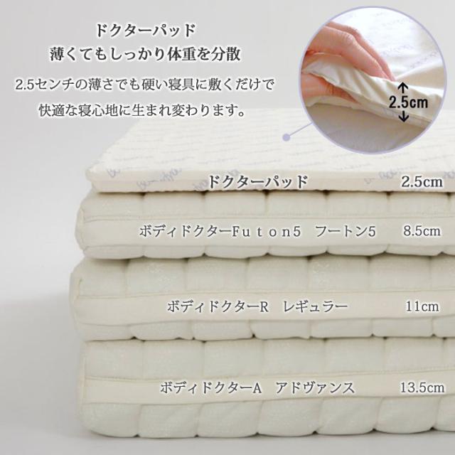 ボディドクター ドクターパッド1200 幅120cm セミダブル 120×195×25cm 体になじむ弾力性と柔らかさ 敷きパッド 正規品 3年保証_5