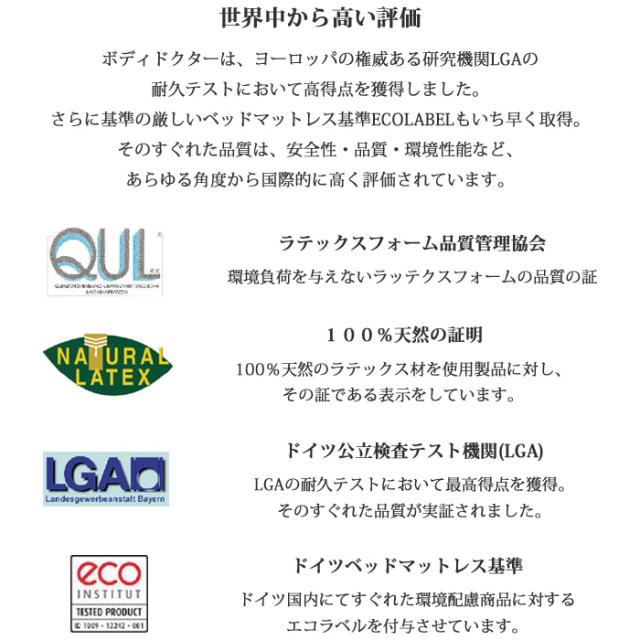 ボディドクターR レギュラー シングル 厚み11cm 体になじむ弾力性と柔らかさを合わせ持った 天然素材100％ラテックスフォーム 敷き布団 正規品 10年保証_5