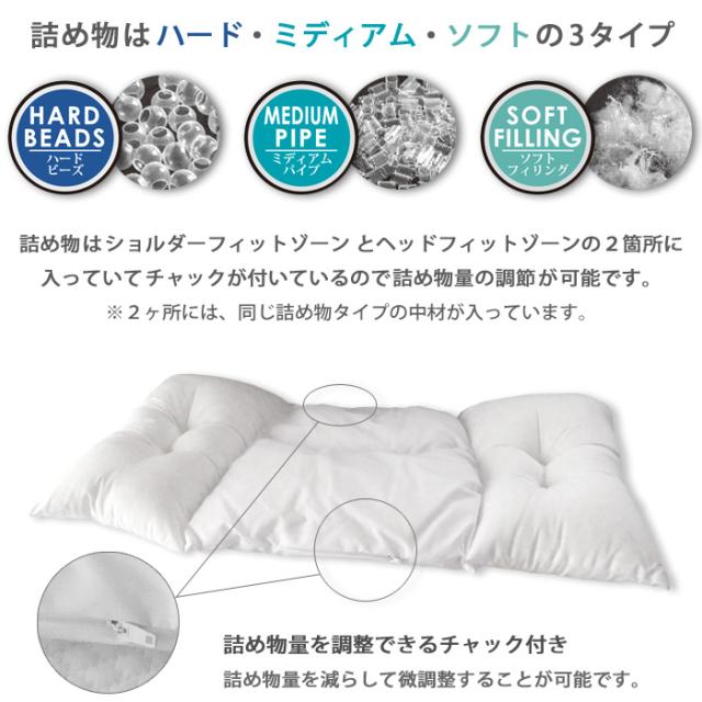 日本製 ショルダーフィットピロープラス 除菌機能 キュリエス・エージー まくら 枕 洗える 高さ調整可能 フランスベッド S 360357030 M 360357020 H 360357010_3